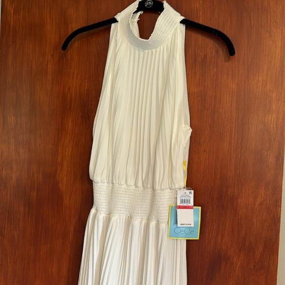 NWT CeCe Pleated Halter Midi Dress sz XS - NWT & Medium Like New - Picture 3 of 11